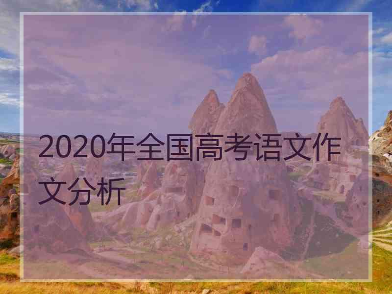 2020年全国高考语文作文分析