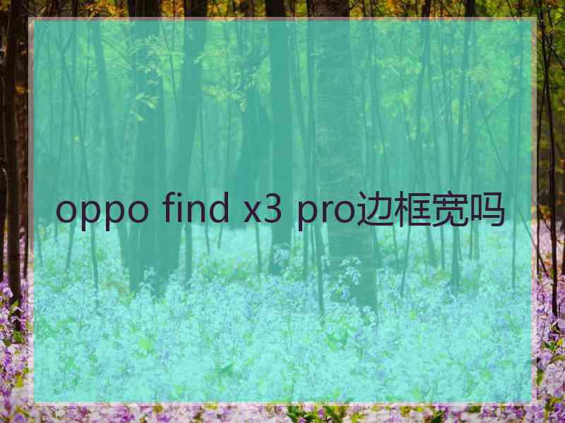 oppo find x3 pro边框宽吗