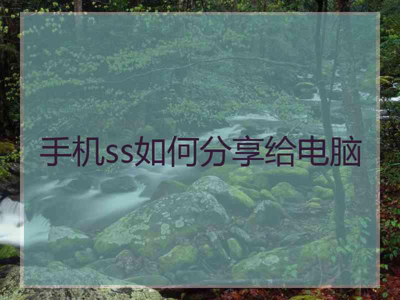 手机ss如何分享给电脑