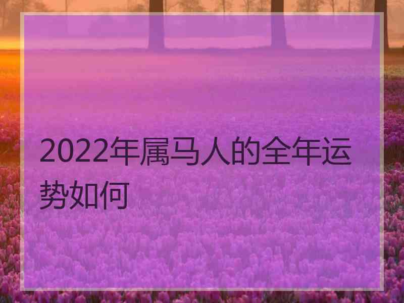 2022年属马人的全年运势如何