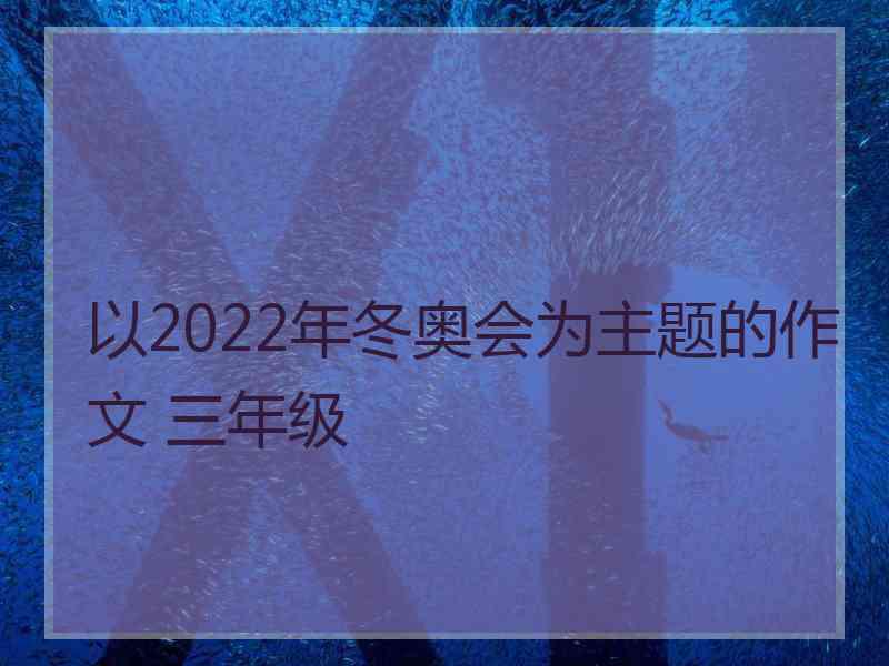 以2022年冬奥会为主题的作文 三年级