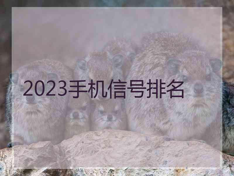 2023手机信号排名