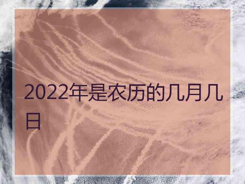 2022年是农历的几月几日