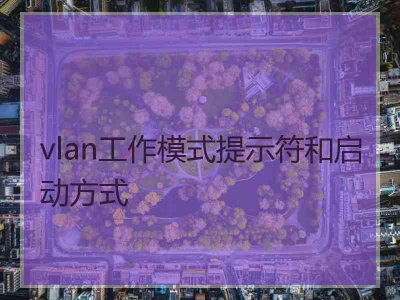 vlan工作模式提示符和启动方式