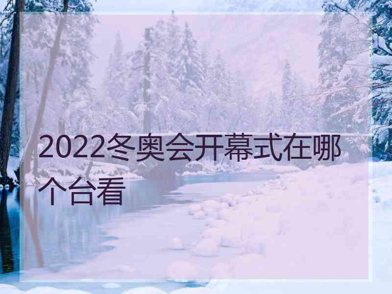 2022冬奥会开幕式在哪个台看