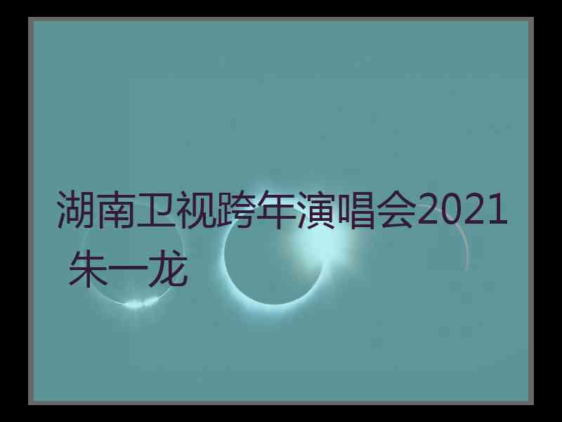 湖南卫视跨年演唱会2021 朱一龙