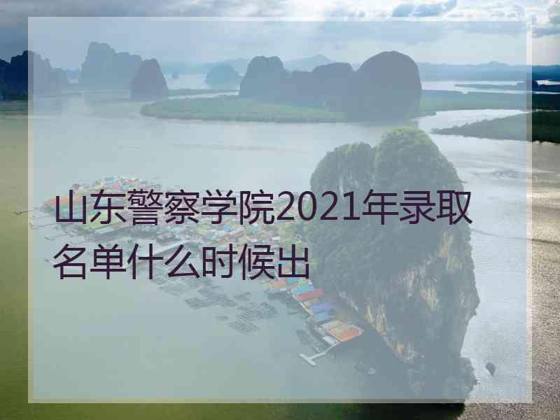 山东警察学院2021年录取名单什么时候出