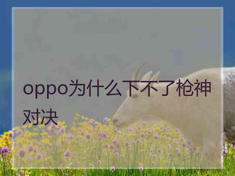 oppo为什么下不了枪神对决