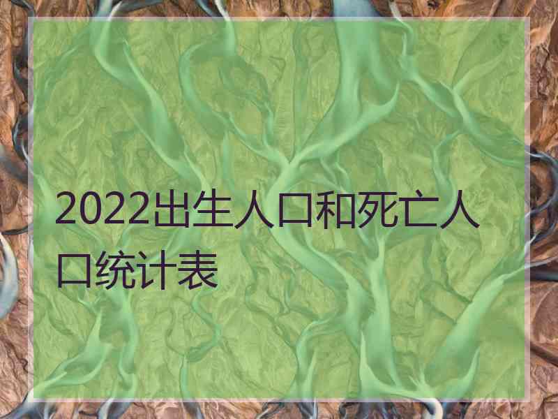 2022出生人口和死亡人口统计表