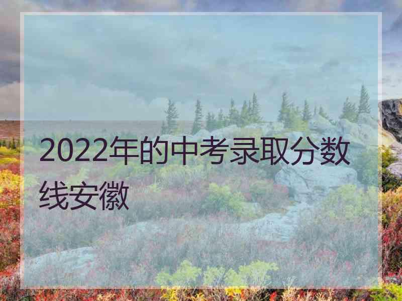 2022年的中考录取分数线安徽