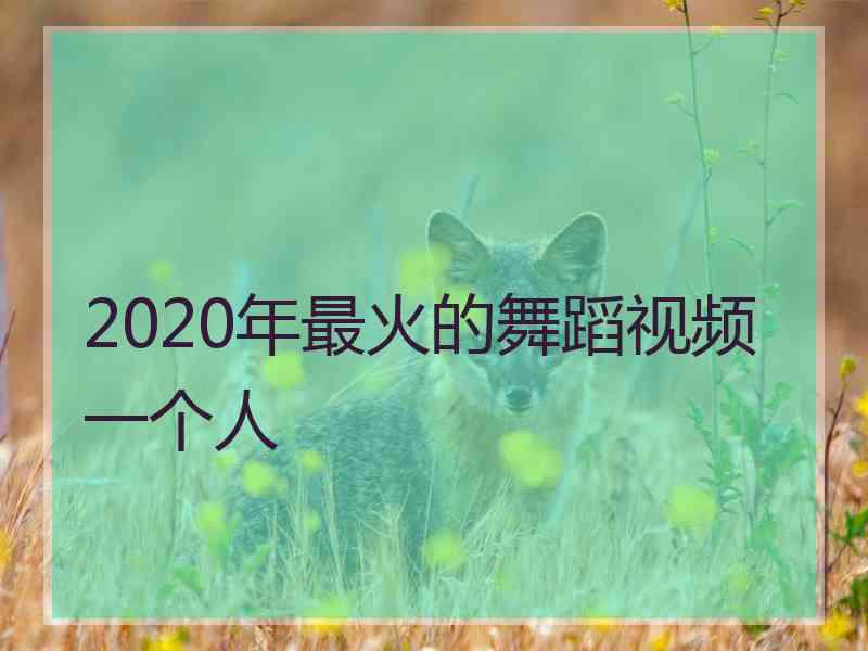 2020年最火的舞蹈视频一个人