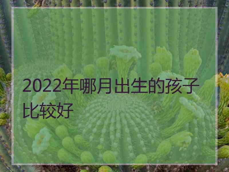 2022年哪月出生的孩子比较好