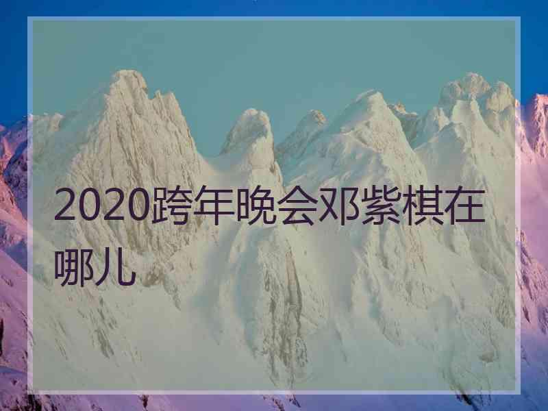 2020跨年晚会邓紫棋在哪儿