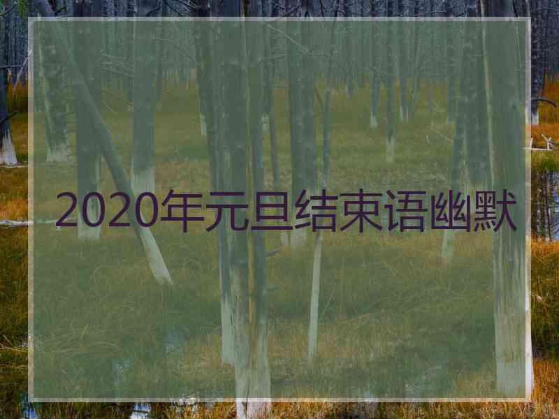 2020年元旦结束语幽默