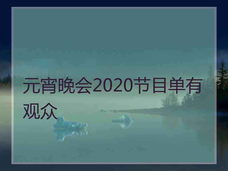 元宵晚会2020节目单有观众