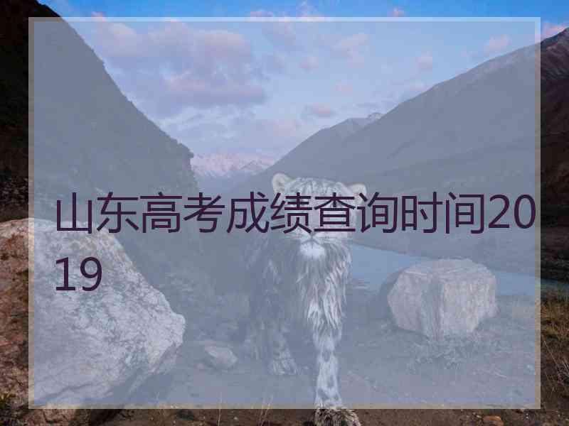 山东高考成绩查询时间2019