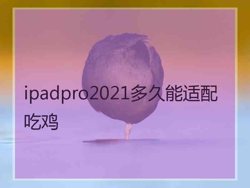 ipadpro2021多久能适配吃鸡