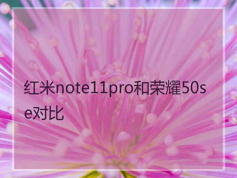 红米note11pro和荣耀50se对比