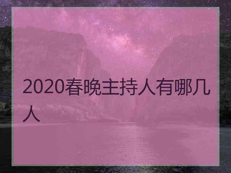 2020春晚主持人有哪几人