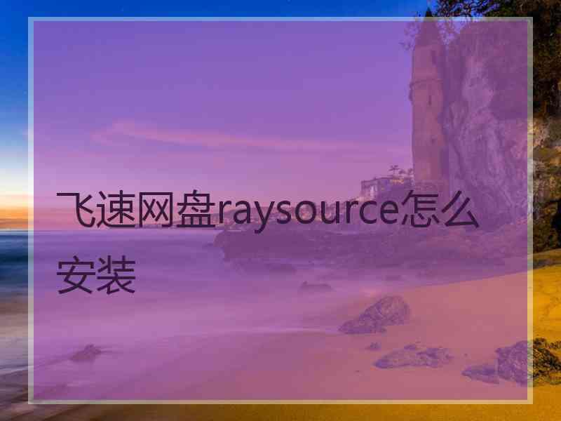 飞速网盘raysource怎么安装