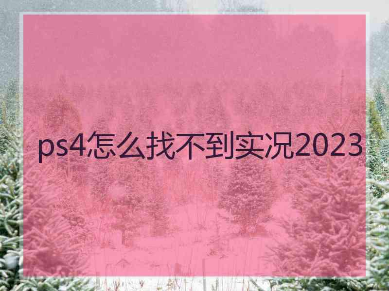 ps4怎么找不到实况2023