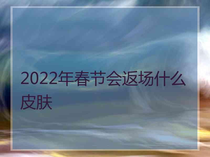 2022年春节会返场什么皮肤