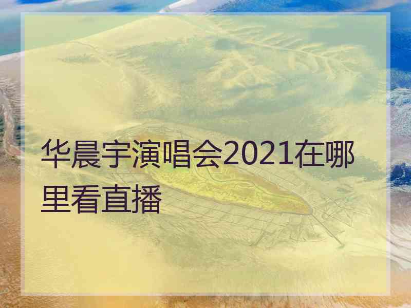 华晨宇演唱会2021在哪里看直播