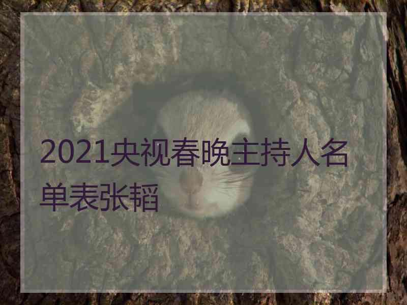 2021央视春晚主持人名单表张韬