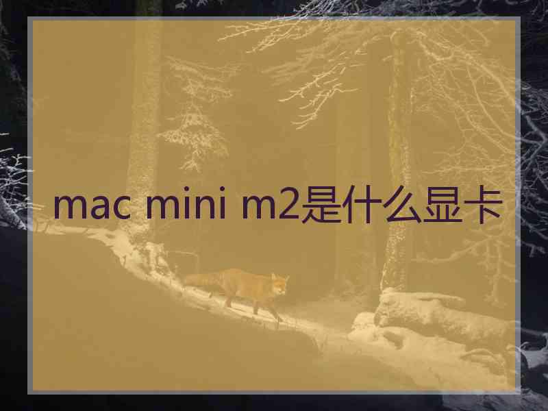 mac mini m2是什么显卡