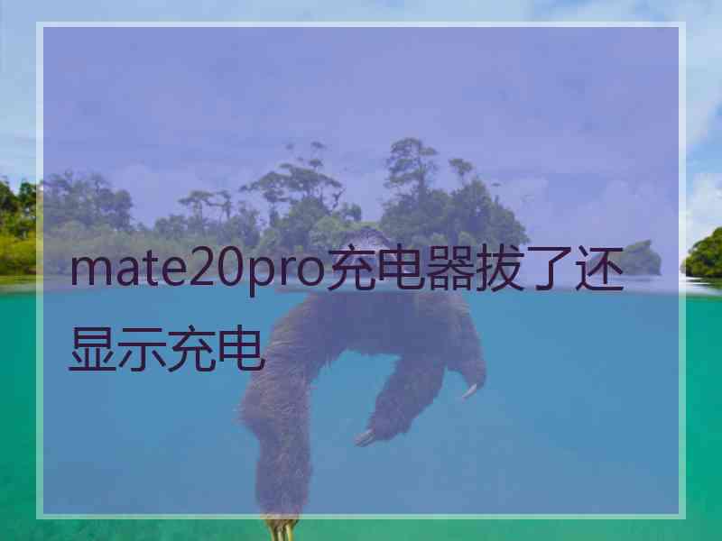 mate20pro充电器拔了还显示充电