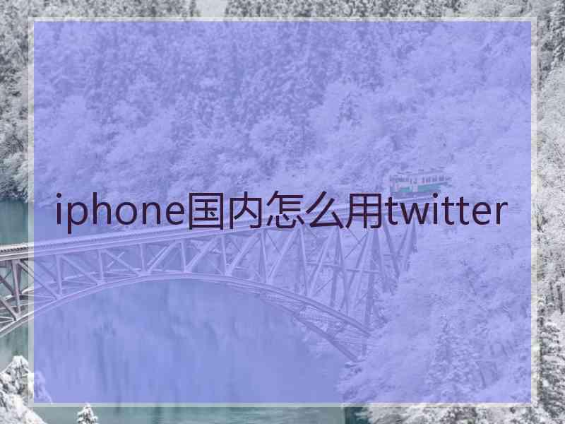 iphone国内怎么用twitter