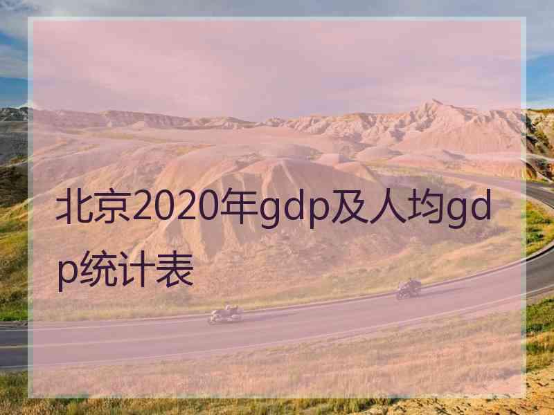 北京2020年gdp及人均gdp统计表