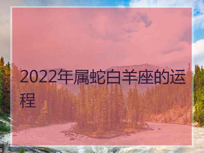 2022年属蛇白羊座的运程