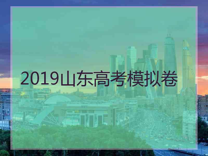 2019山东高考模拟卷