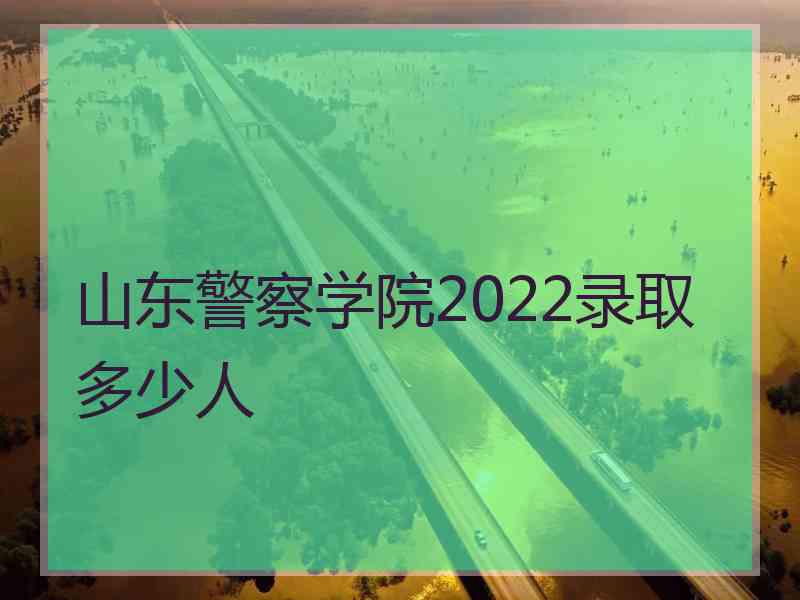 山东警察学院2022录取多少人