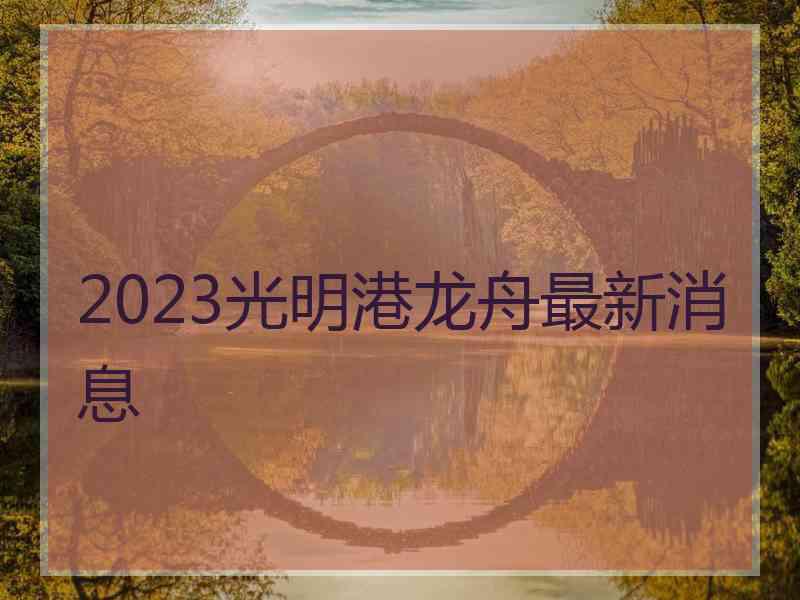 2023光明港龙舟最新消息