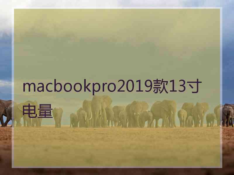 macbookpro2019款13寸电量