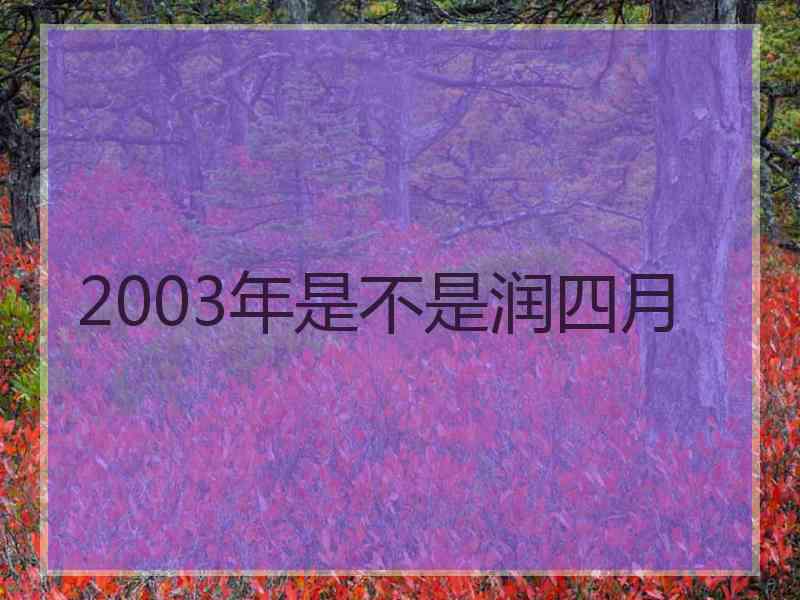 2003年是不是润四月