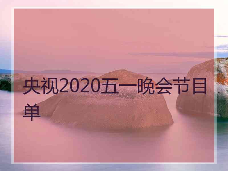 央视2020五一晚会节目单