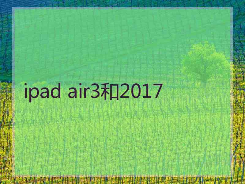 ipad air3和2017