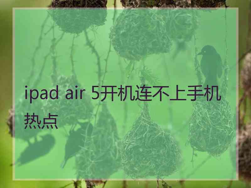 ipad air 5开机连不上手机热点