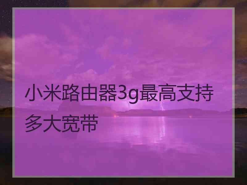 小米路由器3g最高支持多大宽带