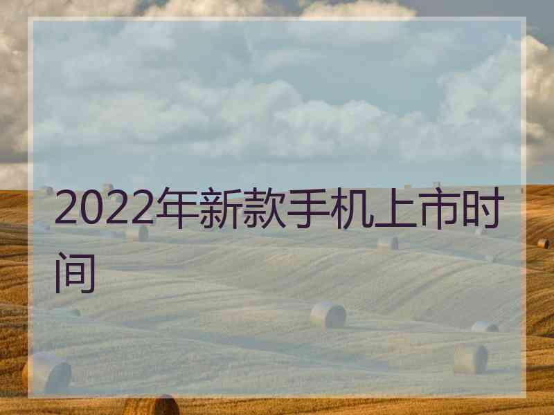 2022年新款手机上市时间