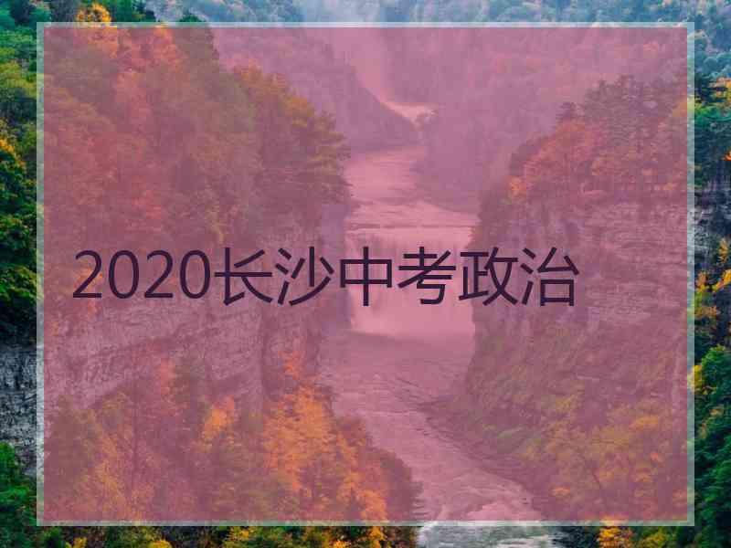 2020长沙中考政治