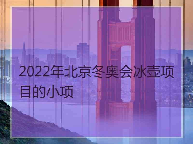 2022年北京冬奥会冰壶项目的小项