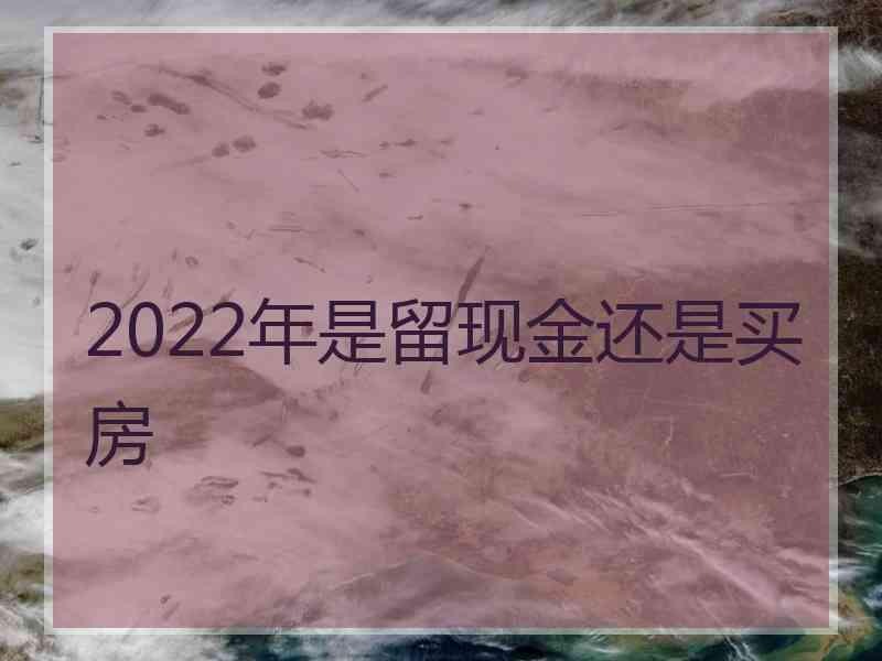 2022年是留现金还是买房