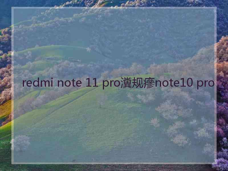 redmi note 11 pro瀵规瘮note10 pro