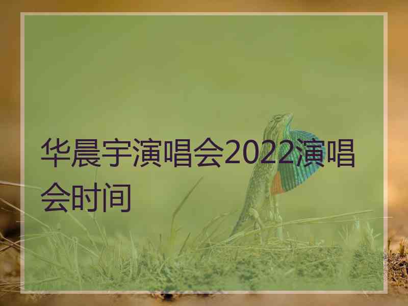 华晨宇演唱会2022演唱会时间