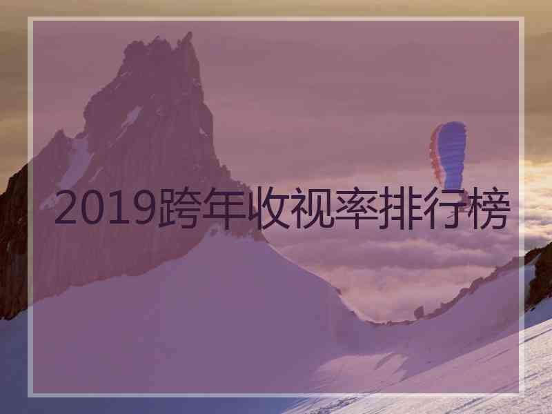 2019跨年收视率排行榜