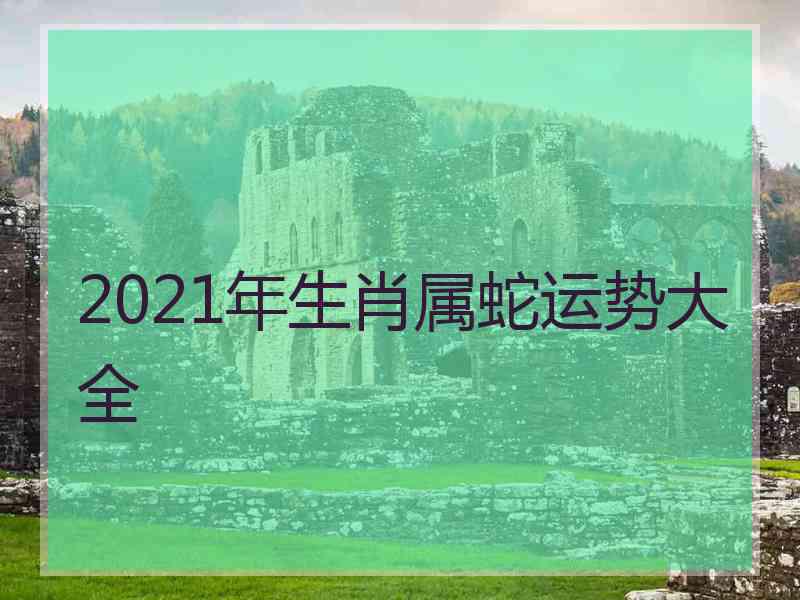 2021年生肖属蛇运势大全